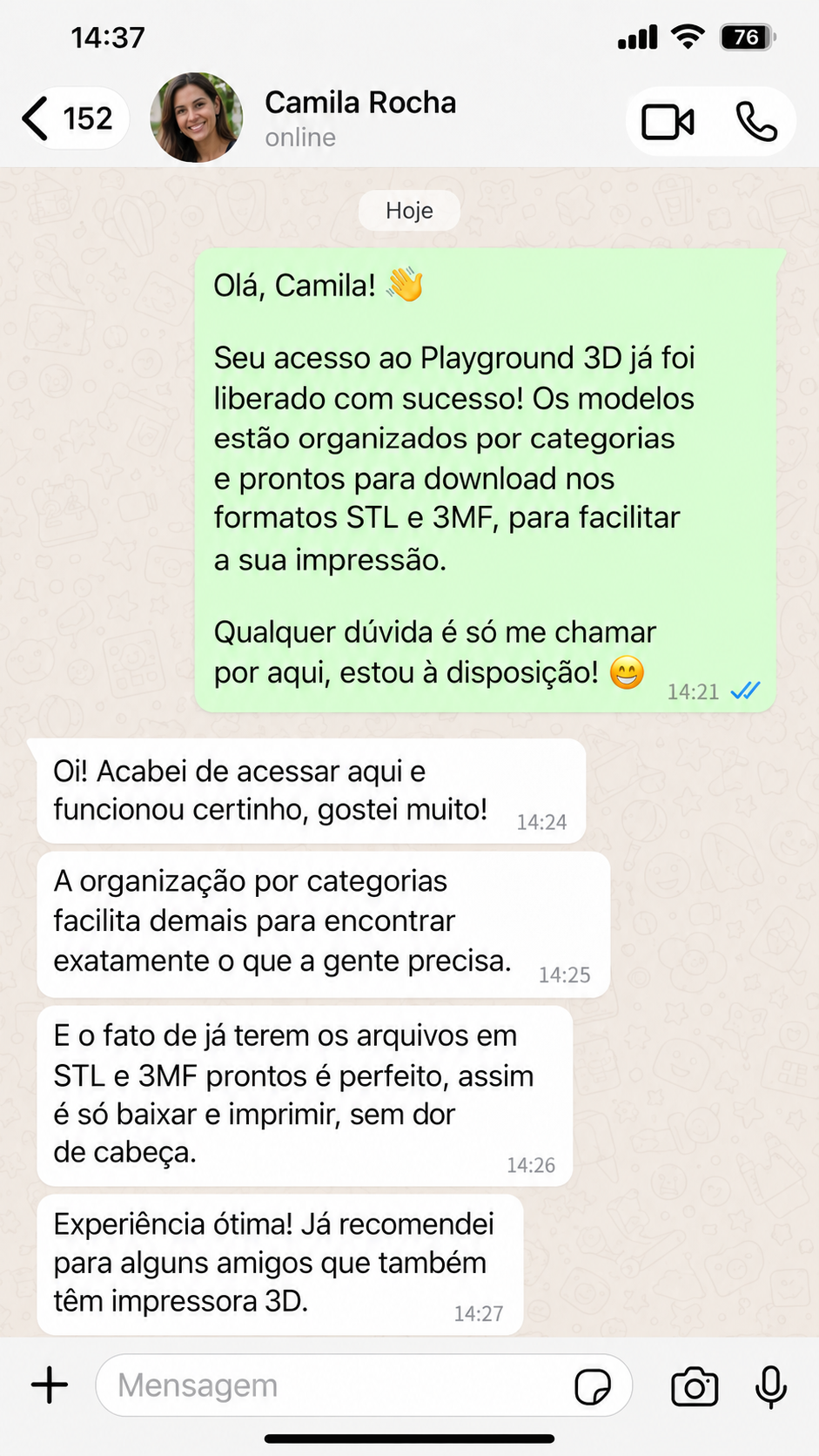 Depoimento de Camila Rocha sobre o Playground 3D