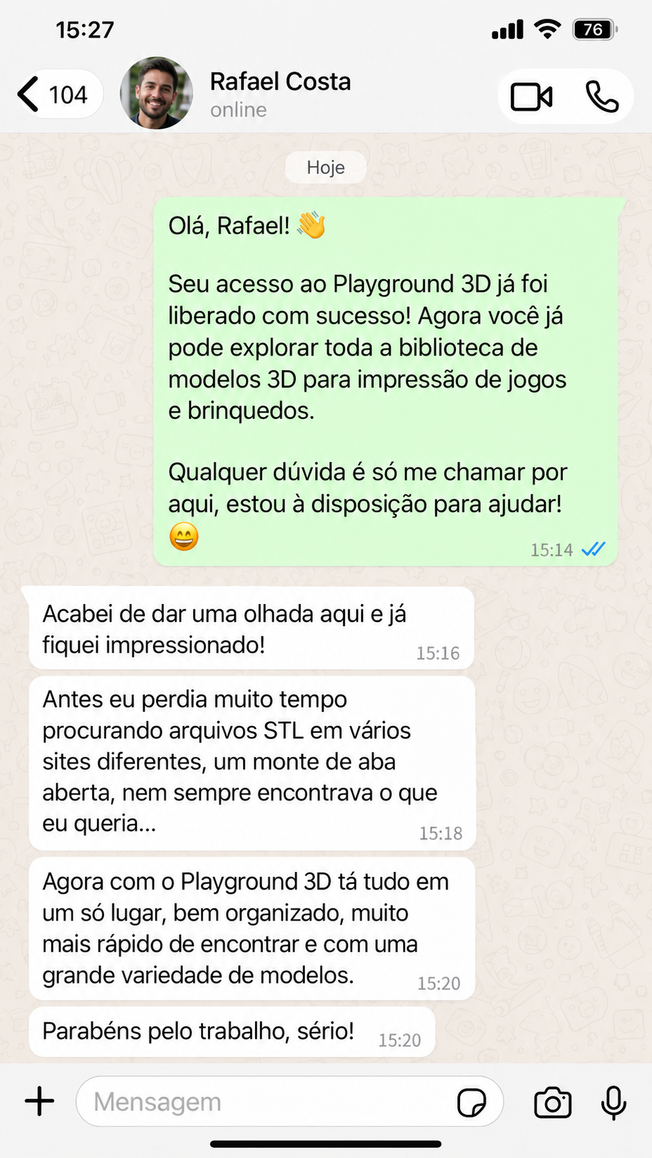 Depoimento de Rafael sobre o Playground 3D