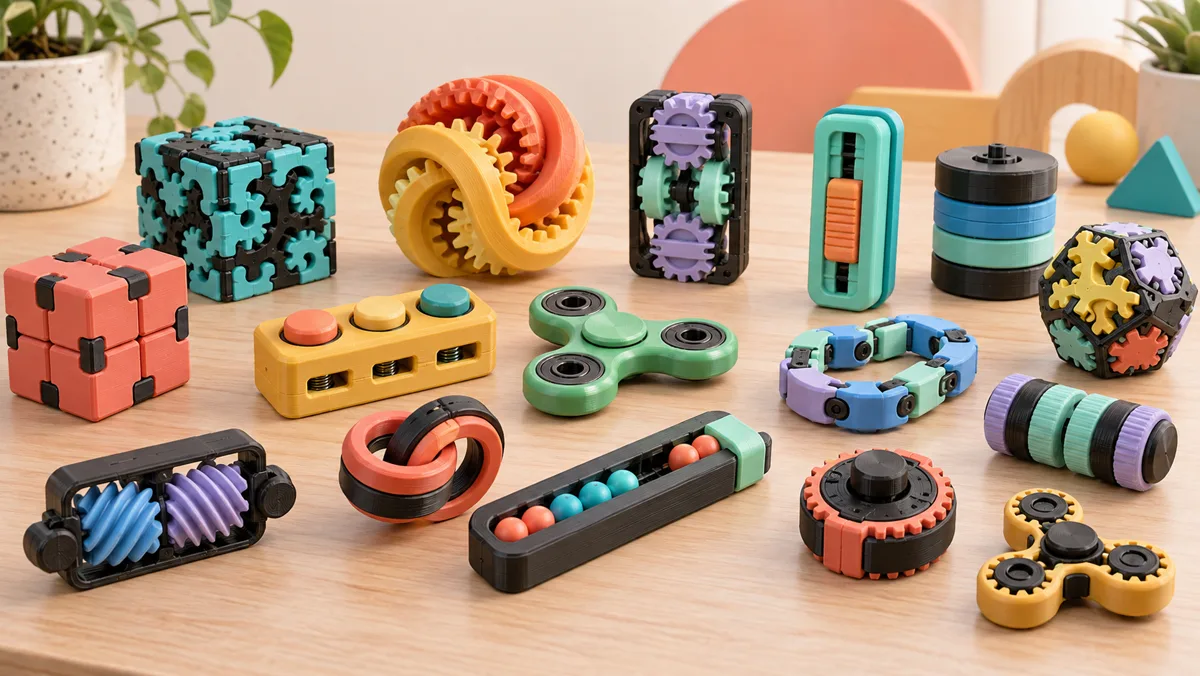 Fidgets e clickers impressos em 3D