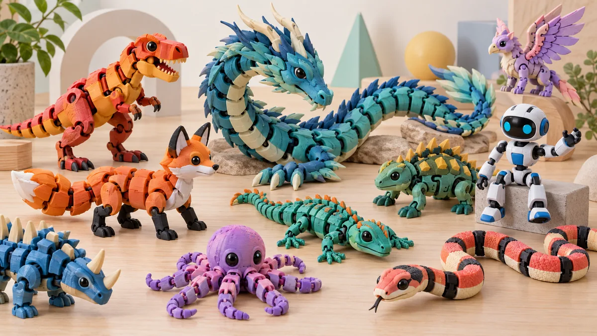 Brinquedos articulados impressos em 3D